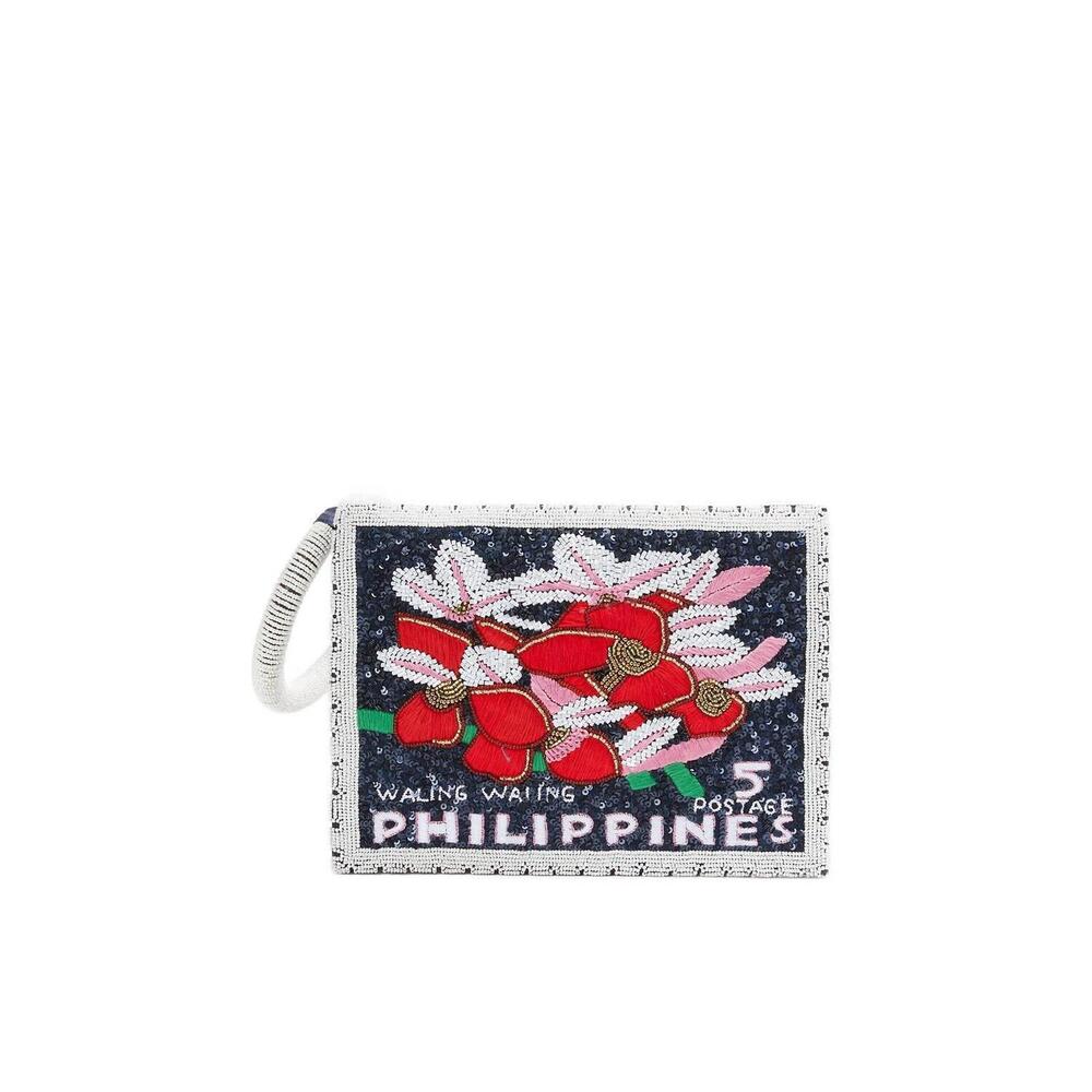 NEW ETHNIQUE filipinas handmade beaded wristlet in blue